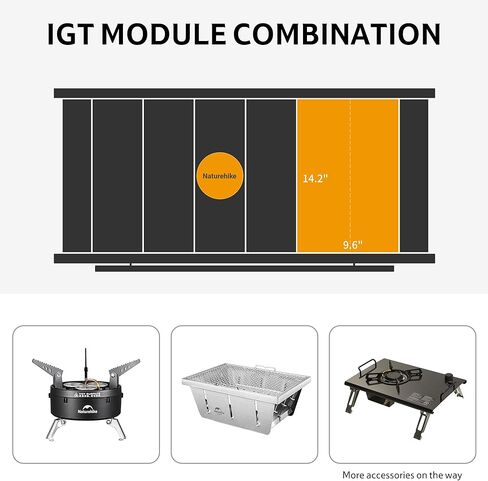 Naturehike Upgraded IGT Camping Table, Height Adjustable IGT Cook System, Folding Portable Camp Table for Outdoor Picnic Car RV Trip Patio Backyard BBQ in Saudi Arabia