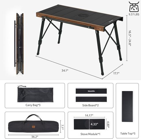 Naturehike Upgraded IGT Camping Table, Height Adjustable IGT Cook System, Folding Portable Camp Table for Outdoor Picnic Car RV Trip Patio Backyard BBQ in Saudi Arabia