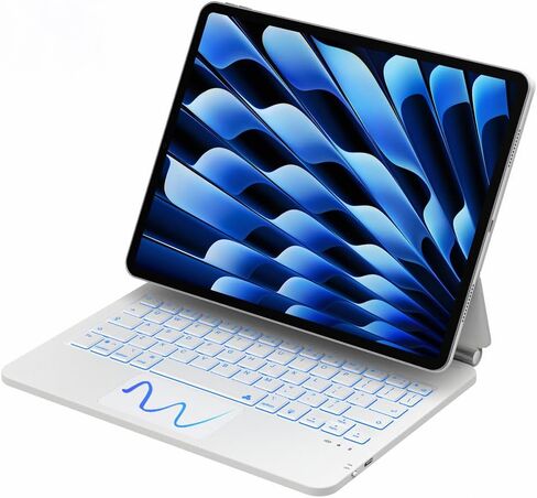 حافظة لوحة مفاتيح لجهاز iPad Air 11 بوصة (M3 2025/M2 2024) وiPad Pro 11 بوصة (الجيل الأول إلى الرابع) - لوحة مفاتيح مغناطيسية مع لوحة تتبع، 7 ألوان خلفية، تنبيه/غفو ذكي - تناسب iPad Air الجيل الرابع/الخامس (2020-2022) (أسود) in Kuwait