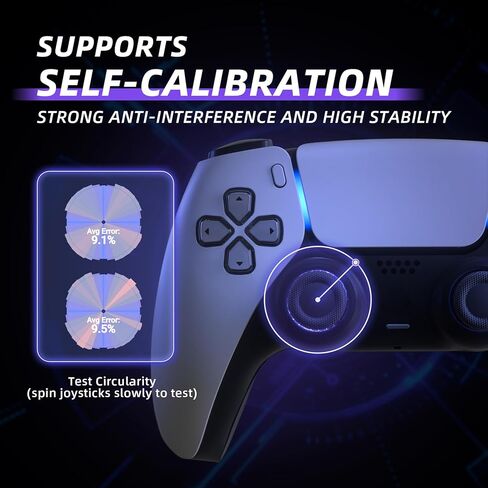 eXtremeRate eXhall Digital Calibrable Hall Effect Thumbstick Kit for PS5 Controller, 3D Joystick Analog Stick Sensor Module Kit & Thumbsticks for PS5 Controller with Calibrate FPC Board - Purple 120gf in Saudi Arabia