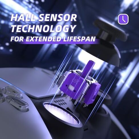 eXtremeRate eXhall Digital Calibrable Hall Effect Thumbstick Kit for PS5 Controller, 3D Joystick Analog Stick Sensor Module Kit & Thumbsticks for PS5 Controller with Calibrate FPC Board - Purple 120gf in Saudi Arabia