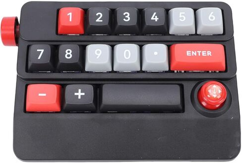 Yoidesu USB Wired Mechanical Number Pad, 19 Keys Hot Swappable Macro Programmable Numeric Keypad with Joystick Control and RGB Lighting, for PC Laptop Gaming Drawing (Black) in Kuwait