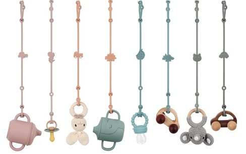 Toy Safety Straps, Silicone Pacifier Clips, 4Pack Adjustable Straps for Strollers, High Chair, Shopping Cart (Set 4) in Saudi Arabia