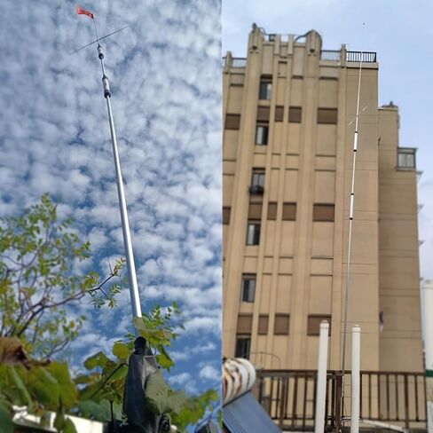 GP4 HF Trap Vertical Antenna 4 Band 7 14 21 29MHz, Shortwave Ground Plane Radiator 1000W PEP, UHF Female Connector, for Amateur Radio DXing and Open Air Urban Setup in Saudi Arabia