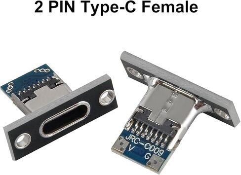 AITRIP 20 Pcs USB 3.1 Type C Sockets2-pin, Female Connector Jacks Charging Port with Black Screw Fixing Plate in Saudi Arabia