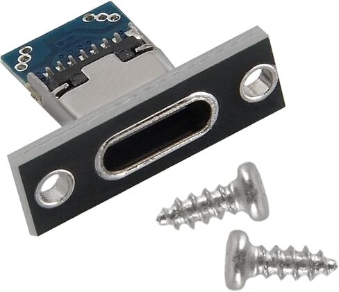 AITRIP 20 Pcs USB 3.1 Type C Sockets2-pin, Female Connector Jacks Charging Port with Black Screw Fixing Plate in Saudi Arabia