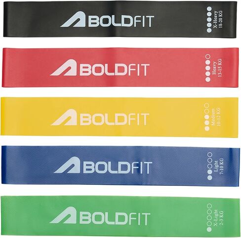 أحزمة مقاومة Boldfit بحلقة صغيرة لفرقة الورك وحزام تمارين التنغيم لصالة الألعاب الرياضية وحزام غنيمة وحزام لاتكس وثيرا باند ثيراباند للياقة البدنية، متعدد الألوان in Saudi Arabia