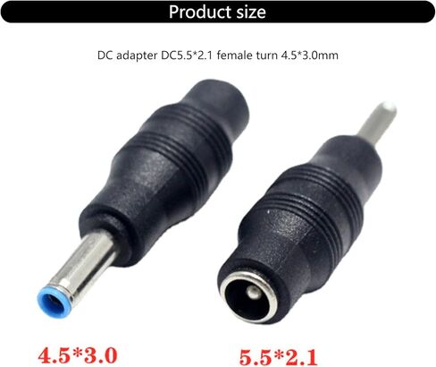 Black Charging Adapter Power Supply Adapter DC5521 to DC4530 Conversion Head Female to Male Connector Converter in Saudi Arabia