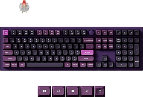 لوحة مفاتيح ميكانيكية بلوتوث لاسلكية كاملة الحجم Keychron Q6 Pro، ألومنيوم كامل، مفتاح Keychron Super Banana قابل للتبديل السريع، قاذفة قابلة للبرمجة، مقبض NKRO، أغطية مفاتيح KSA PBT، Mac/Win/Linux - أرجواني in Saudi Arabia
