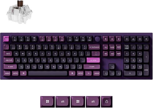 Keychron Q6 Pro Full-Size Wireless Bluetooth Mechanical Keyboard, Full Aluminum, Hot-Swappable Keychron Super Banana Switch, Launcher Programmable, NKRO Knob, KSA PBT Keycaps, Mac/Win/Linux - Purple in Saudi Arabia