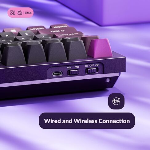 Keychron Q6 Pro Full-Size Wireless Bluetooth Mechanical Keyboard, Full Aluminum, Hot-Swappable Keychron Super Banana Switch, Launcher Programmable, NKRO Knob, KSA PBT Keycaps, Mac/Win/Linux - Purple in Saudi Arabia