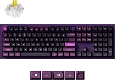 Keychron Q6 Pro Full-Size Wireless Bluetooth Mechanical Keyboard, Full Aluminum, Hot-Swappable Keychron Super Banana Switch, Launcher Programmable, NKRO Knob, KSA PBT Keycaps, Mac/Win/Linux - Purple in Saudi Arabia