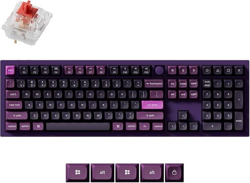 Keychron Q6 Pro Full-Size Wireless Bluetooth Mechanical Keyboard, Full Aluminum, Hot-Swappable Keychron Super Banana Switch, Launcher Programmable, NKRO Knob, KSA PBT Keycaps, Mac/Win/Linux - Purple in Saudi Arabia