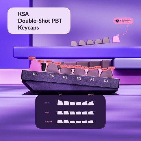 Keychron Q6 Pro Full-Size Wireless Bluetooth Mechanical Keyboard, Full Aluminum, Hot-Swappable Keychron Super Banana Switch, Launcher Programmable, NKRO Knob, KSA PBT Keycaps, Mac/Win/Linux - Purple in Saudi Arabia