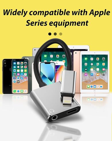 for Iphone Aux Adapter for 14 13 Pro Max Lightning to 3.5mm Headphone Jack for Apple(2in1)Audio Charger Splitter Connection Charging Connector Accessories Headset Stereo Earbuds Lighting Plug for iPad in Saudi Arabia