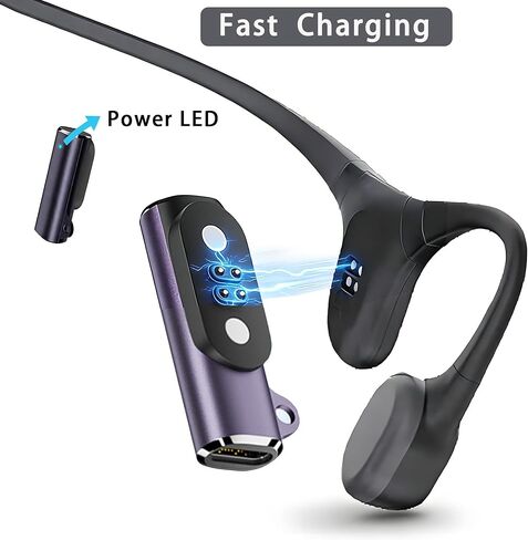 محول شحن مغناطيسي 4 سنون ومحول USB C لـ Mojawa Run Plus، Purra Run، HaptiFit Terra، سماعات توصيل Aerra Bone، محول شحن USB لسماعات الرأس بلوتوث مفتوحة الأذن (عبوة واحدة) in Saudi Arabia