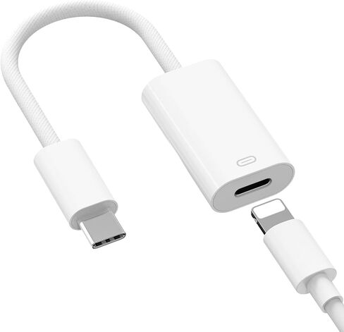 1 حزمة محول صوت USB-C إلى Lightning لسماعات الرأس iPhone Type C ذكر إلى أنثى Lightning مع شحن/نقل بيانات متوافق مع iPhone 16/15Plus/Pro Max، Pad Pro/Mini/Air 6/5/4 in Saudi Arabia
