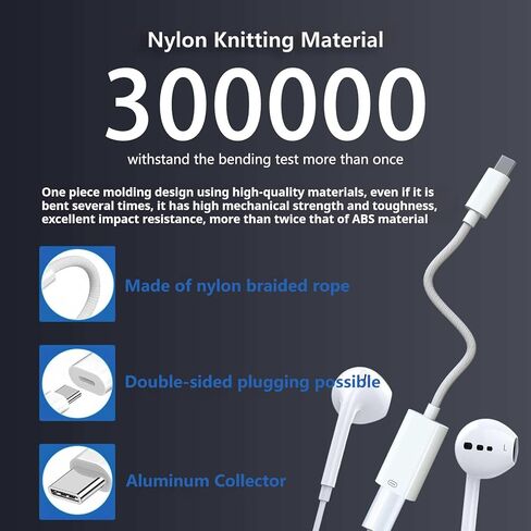 1 حزمة محول صوت USB-C إلى Lightning لسماعات الرأس iPhone Type C ذكر إلى أنثى Lightning مع شحن/نقل بيانات متوافق مع iPhone 16/15Plus/Pro Max، Pad Pro/Mini/Air 6/5/4 in Saudi Arabia