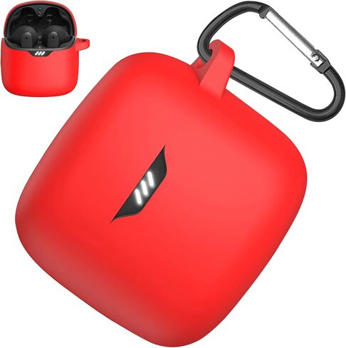 Miimall Case Compatible with JBL Tune Flex Case Cover, [Anti-Lost Keychain] [Scratch Resistance] Dust-Proof Protective Silicone Case for JBL Tune Flex with Carabiner Case Cover (Black) in Saudi Arabia