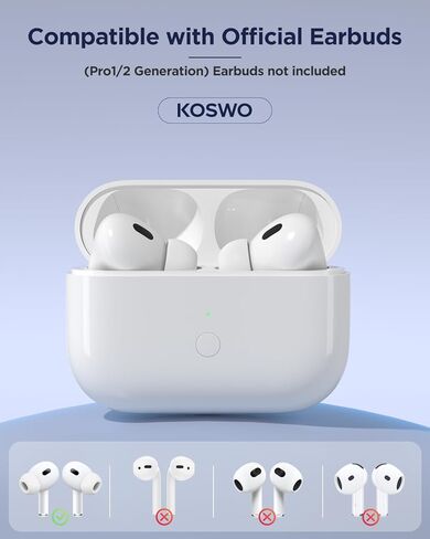 علبة شحن لاسلكية بديلة لأجهزة AirPods Pro الجيل الثاني/الأول، حافظة شاحن لاسلكي بقدرة 600 مللي أمبير في الساعة مع زر مزامنة بلوتوث، شحن سريع لمدة 15 دقيقة، USB-C وشحن لاسلكي، بدون سماعات أذن in Kuwait