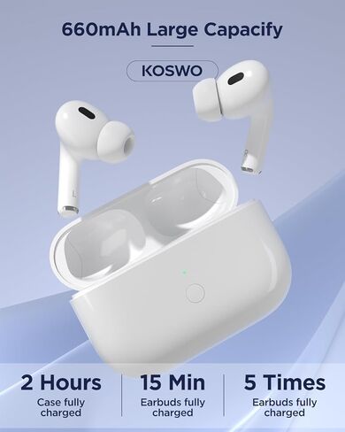 علبة شحن لاسلكية بديلة لأجهزة AirPods Pro الجيل الثاني/الأول، حافظة شاحن لاسلكي بقدرة 600 مللي أمبير في الساعة مع زر مزامنة بلوتوث، شحن سريع لمدة 15 دقيقة، USB-C وشحن لاسلكي، بدون سماعات أذن in Kuwait