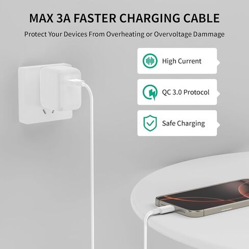 Car Charger for iPhone 16 15 Carplay Cable,[Apple MFi Certified] 2 Pack 3.3Ft USB A to USB C Fast Car Charger Data Cord for iPhone 16/16 Plus/16 Pro/16 Pro Max/15/15Pro/15 Pro Max Car Charging Cable in Saudi Arabia