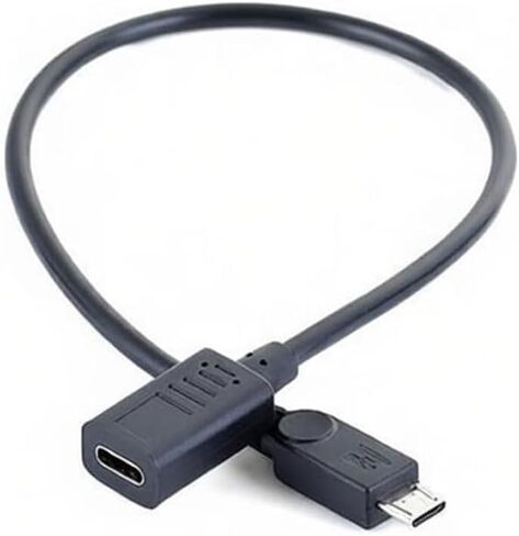 2PCS Type-C Female to Micro USB Male Adapter Cable,0.88ft USB C to Micro USB Data Sync & Charging Converter Cord for Mobile Phones, Tablets(27cm) in Saudi Arabia