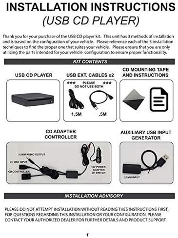 Deluxe USB CD Player kit - Universal Installation in All Vehicles, Black (60-DELUXEUSBCD) in Saudi Arabia
