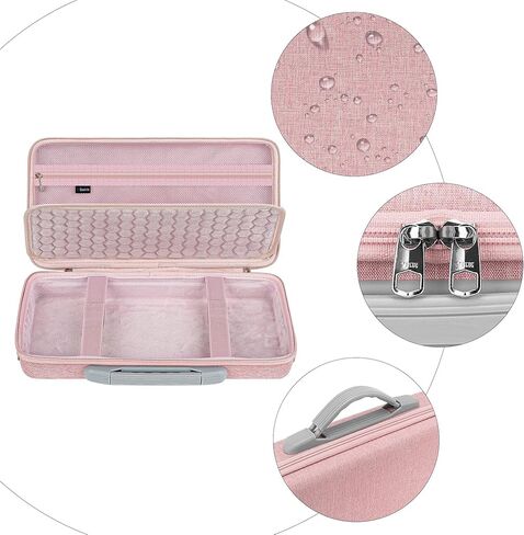 GEEKRIA Keyboard Carrying Bag, Compatible with LOFREE DOT Foundation 75%/Lipstick Elegant 84, YUNZII C75, EVA Hard Shell Travel Computer Keyboard Case (Pink) in Saudi Arabia
