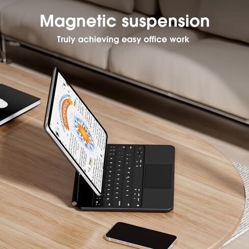 حافظة لوحة المفاتيح السحرية لجهاز iPad Air 13 بوصة (M2 2024) وiPad Pro 12.9 بوصة (الجيل الثالث إلى السادس) - لوحة مفاتيح بإضاءة خلفية مع لوحة تتبع متعددة اللمس، وحامل أقلام Apple مغناطيسي in Saudi Arabia