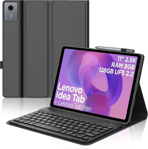 حافظة لوحة المفاتيح لجهاز Lenovo Idea Tab 11 بوصة 2025، لوحة مفاتيح لاسلكية مغناطيسية قابلة للفصل، حافظة جلدية قابلة للطي من البولي يوريثان مع حامل قلم لجهاز Lenovo Idea Tab 11 بوصة 2025 موديلات (TB-336ZU/TB-336FU) in Kuwait