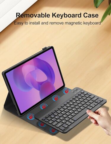 حافظة لوحة المفاتيح لجهاز Lenovo Idea Tab 11 بوصة 2025، لوحة مفاتيح لاسلكية مغناطيسية قابلة للفصل، حافظة جلدية قابلة للطي من البولي يوريثان مع حامل قلم لجهاز Lenovo Idea Tab 11 بوصة 2025 موديلات (TB-336ZU/TB-336FU) in Kuwait