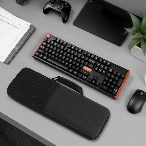 حافظة صلبة للوحة المفاتيح بالحجم الكامل من Geekria، متوافقة مع Keychron K10 HE /K10 Max/Q6 HE/V6، Redragon K668/K689/K556 PRO، Aula F108 PRO، حقيبة حمل للسفر للوحة مفاتيح الكمبيوتر ذات 104 مفاتيح in Saudi Arabia
