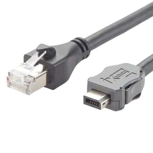 IX Industrial RJ45 Cat6A Ethernet Cable IX40G-A-10S-CV(7.0) IX مفتاح إلى RJ45 ذكر التوصيل المحمي SFTP كابل الشبكة الصناعية الخارجية لرؤية الآلة كاميرا صناعية PoE (2M) in Kuwait