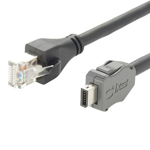 IX Industrial RJ45 Cat6A Ethernet Cable IX40G-A-10S-CV(7.0) IX مفتاح إلى RJ45 ذكر التوصيل المحمي SFTP كابل الشبكة الصناعية الخارجية لرؤية الآلة كاميرا صناعية PoE (2M) in Kuwait