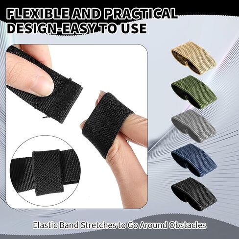 10PCS Elastic Belt Keepers Nylon Belt Loop Backpack Strap Keeper Belts Loop Keeper for Securing Belts Backpacks Slings for 1.5" Wide Belts or Straps(5 Colors) in Saudi Arabia