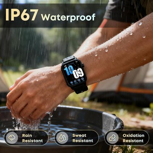 Smart Watch for Men, 120+ Sports Modes Smartwatch with 1.83" HD Touchsreen, IP67 Waterproof, Bluetooth Call & Fitness Watch for iPhone/Android (Light Black) in Saudi Arabia