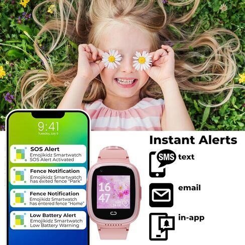 Smart Watch For Kids with Real-Time GPS Tracker, Geofencing, 4G LTE, SOS Alert Button, School Mode & Parental Control, Voice & Video Calling, Water Resistant Kids Smart Watch for Boys & Girls (Pink) in Saudi Arabia