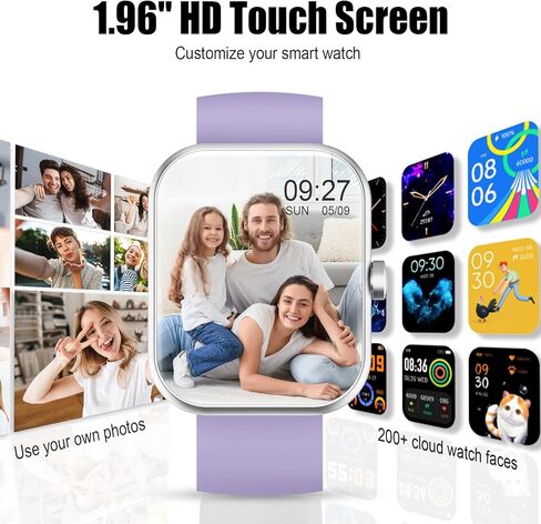 2026 Smart Watch for Men Women (Answer/Make Call), 1.96" HD Fitness Tracker Running Watch,IP68 Waterproof,Pedometer, Sleep/Step/Activity/Heart Rate Monitor,110+ Sport Mode Smartwatch for Android Phone in Saudi Arabia