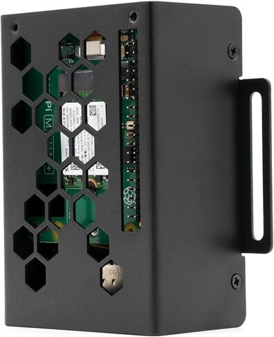 حافظة صناعية KKSB Raspberry Pi 5 M.2 - حاوية فولاذية متوافقة مع قبعات NVMe وAI، مبرد Raspberry Pi الرسمي، VESA 75 in Saudi Arabia