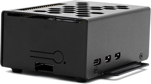 حافظة صناعية KKSB Raspberry Pi 5 M.2 - حاوية فولاذية متوافقة مع قبعات NVMe وAI، مبرد Raspberry Pi الرسمي، VESA 75 in Saudi Arabia