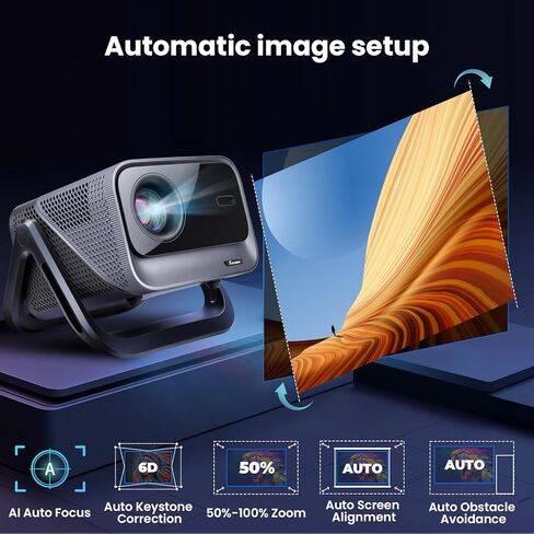 4K Projector with Wifi and Bluetooth, 1500 ANSI Official Licensed Google TV Smart Projector, Outdoor Movie Projector Compatible with NETFLIX/YouTube, 1000+ Apps Supported in Saudi Arabia