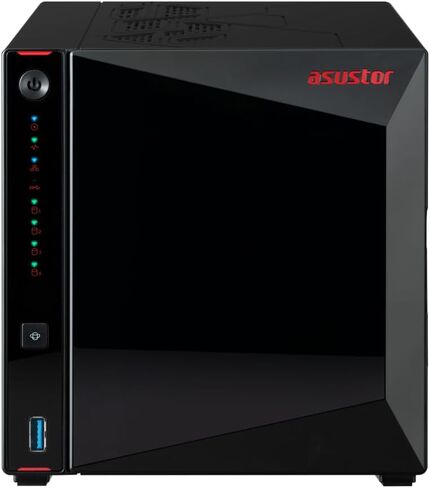 Asustor AS5404T، 4 Bay NAS مع 4 × 4 تيرابايت SSD (WDS400T4B0E)، وحدة معالجة مركزية Intel رباعية النواة بسرعة 2.0 جيجا هرتز، 4X M.2 NVMe SSD فتحات، 2 × 2.5 جيجا بايت، 4 جيجا بايت DDR4 RAM، للألعاب والبث المباشر، وحدة تخزين متصلة بالشبكة in Kuwait
