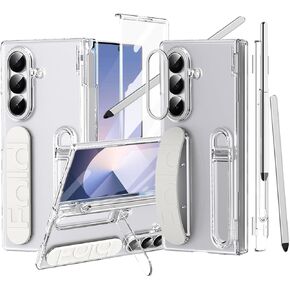 Finger Strap for Samsung Galaxy Z Fold 6 Case with S Pen Holder & Stylus, [Two Hinge Cover] Built inScreen Protector Kickstand Wristband Full Coverage Slim Protective Case for Z Fold 6 Clear in Kuwait