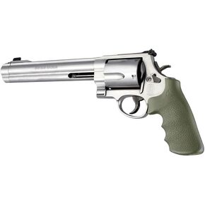 Hogue OverMolded Rubber Tamer Round Butt to Square Butt Revolver Grip for S&W K, L, N, X, & Z Frame Round Butt, OD Green - 19021 in Kuwait