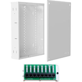 حاوية الوسائط الهيكلية Legrand On-Q مقاس 20 بوصة + وحدة واجهة الشبكة Cat5e ذات 8 منافذ - لوحة شبكة داخلية مع توزيع إيثرنت للأسلاك المنظمة in Kuwait
