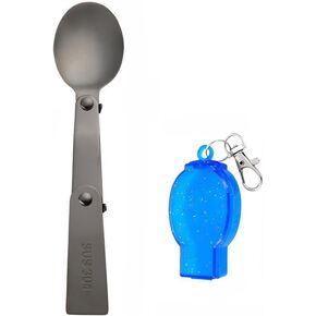 Foldable Camping Spoon With Three Section Design Portable Outdoor Tableware For Travel Picnic And Camping Black Color in Kuwait