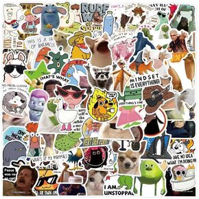110 PCS Funny Stickers Prank Meme Stickers Pack Vinyl Waterproof Cool Decals for Laptop, Water Bottles, Hard Hats, Scrapbooking Decals for Teens Adults in Saudi Arabia