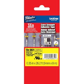 Brother 3/8 بوصة (9 مم) طباعة سوداء على شريط لاصق P-Touch أصفر قوي للغاية لصانع الملصقات Brother PT-330، PT330 in Kuwait