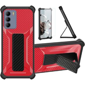 Case Compatible for PCD P65R Bengal MAX Phone Case Stand Cover [with 1* TempeBlack Glass Screen Protector] Hybrid Case [Folding Support Magnetic] [Frosted Anti-Fingerprint] ZJBB-Black in Saudi Arabia